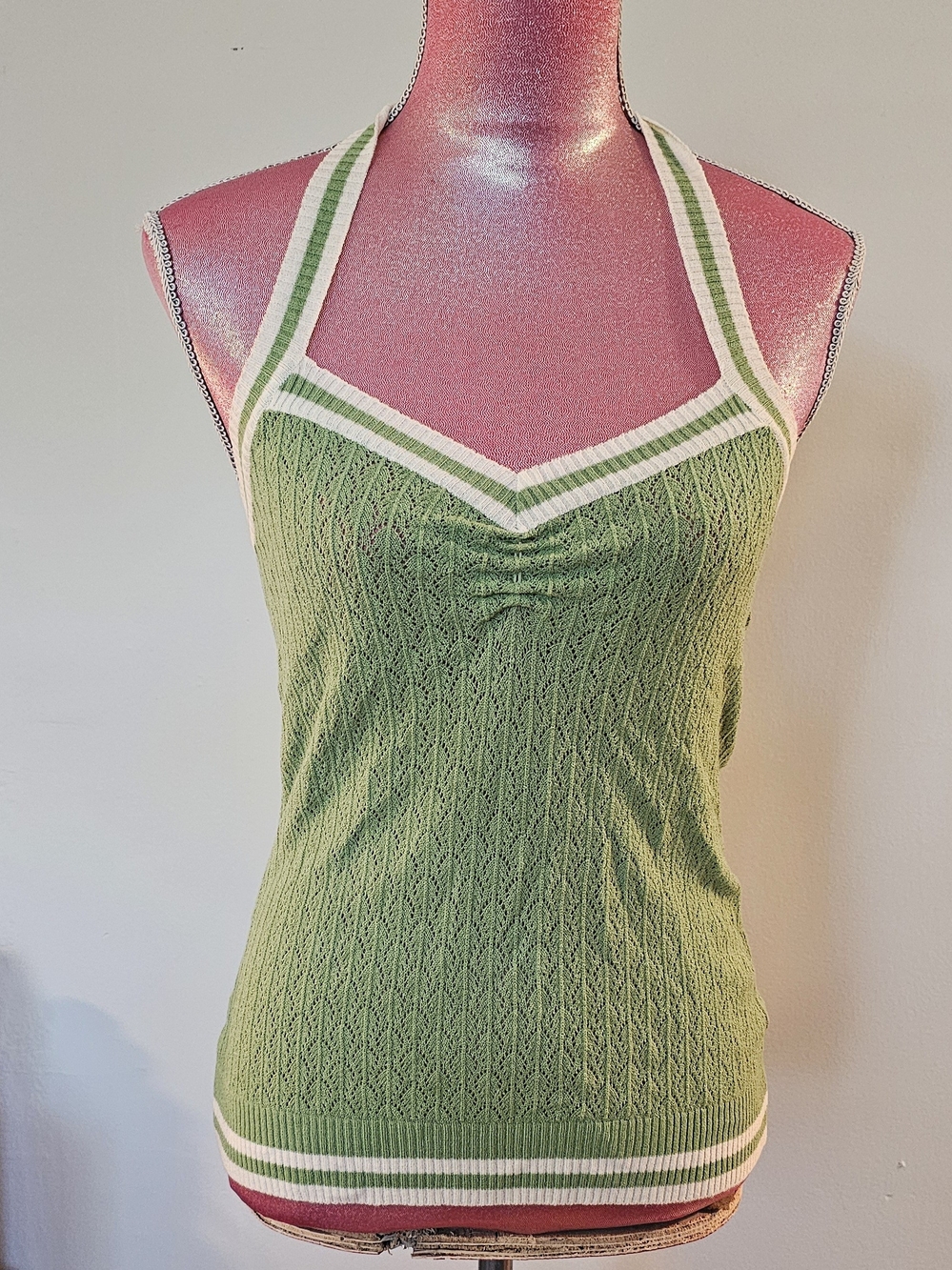 Green Sweater Halter Size Medium